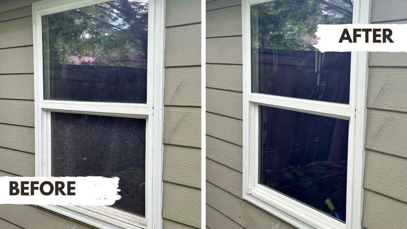Residential window cleaning Salt Lake City - dramatic before and after